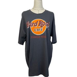 Hard Rock Café Unisex T-Shirt Gray Phnom Penh Cotton‎ Short Sleeve Graphic Sz XL